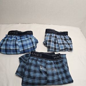 Hanes Men's Soft & Breathable Comfort Flex Tagless Boxers 3-Pack Size XL Plaid